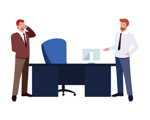 businessmen in the work office on white background