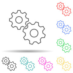 gears multi color style icon. Simple thin line, outline vector of manufacturing icons for ui and ux, website or mobile application