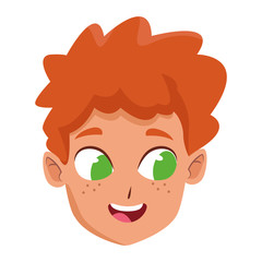 Happy boy smiling face icon, colorful design