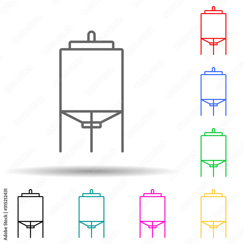 Aufkleber tank multi color style icon. simple thin line, outline vector of manufacturing icons for ui and ux, 