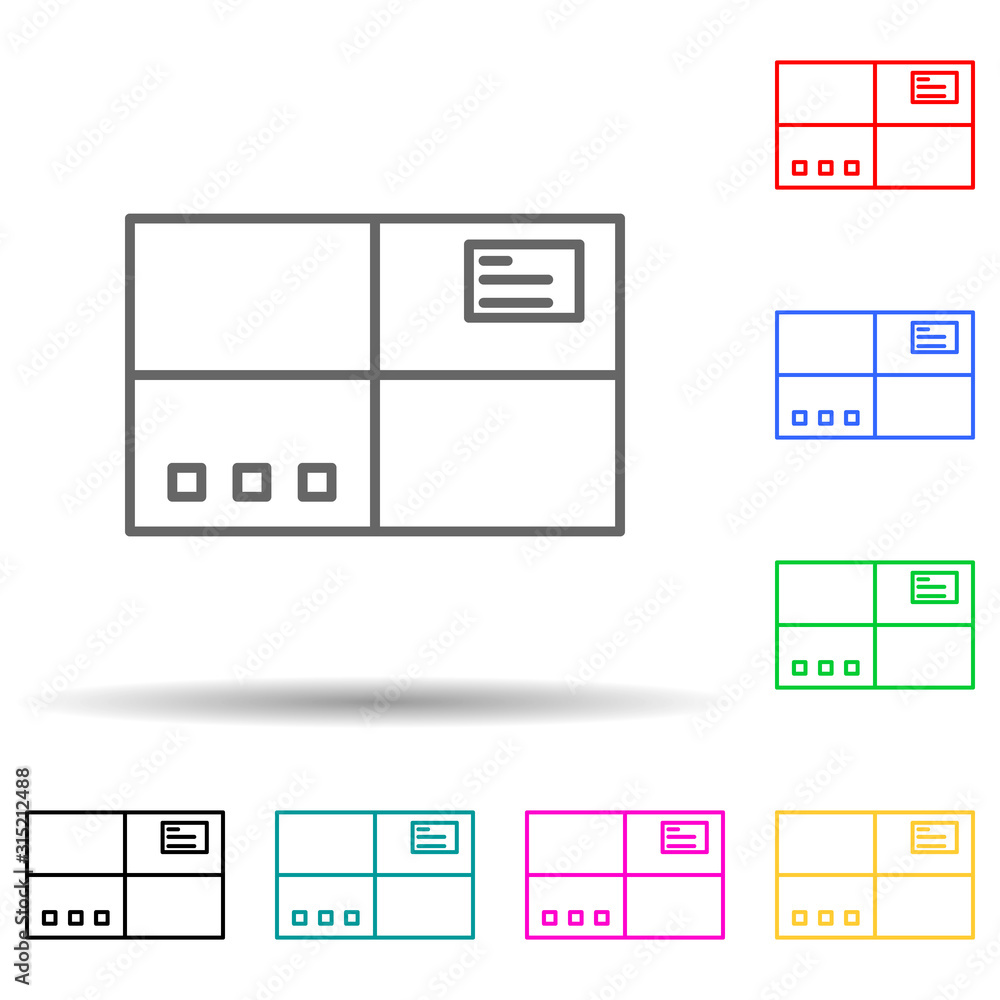 Poster parcel multi color style icon. simple thin line, outline vector of manufacturing icons for ui and ux