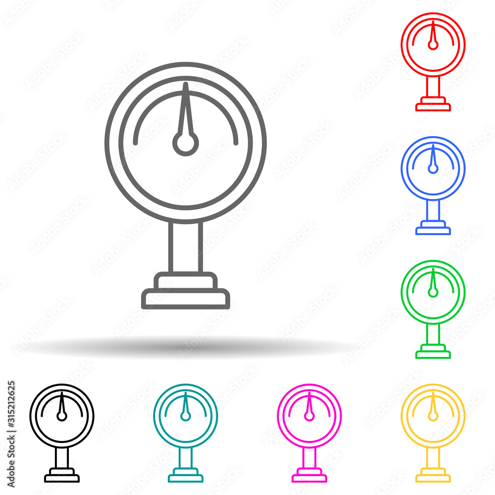 Poster meter multi color style icon. simple thin line, outline vector of manufacturing icons for ui and ux,