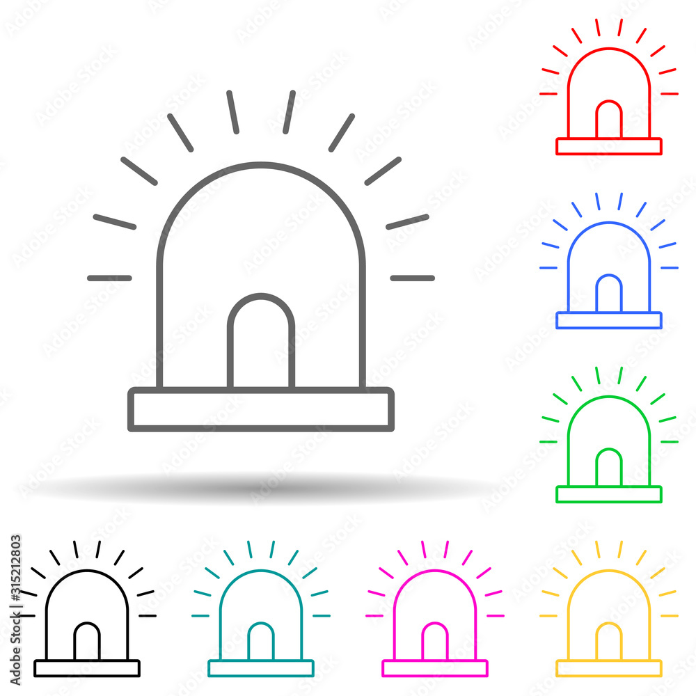 Poster siren multi color style icon. simple thin line, outline vector of manufacturing icons for ui and ux,