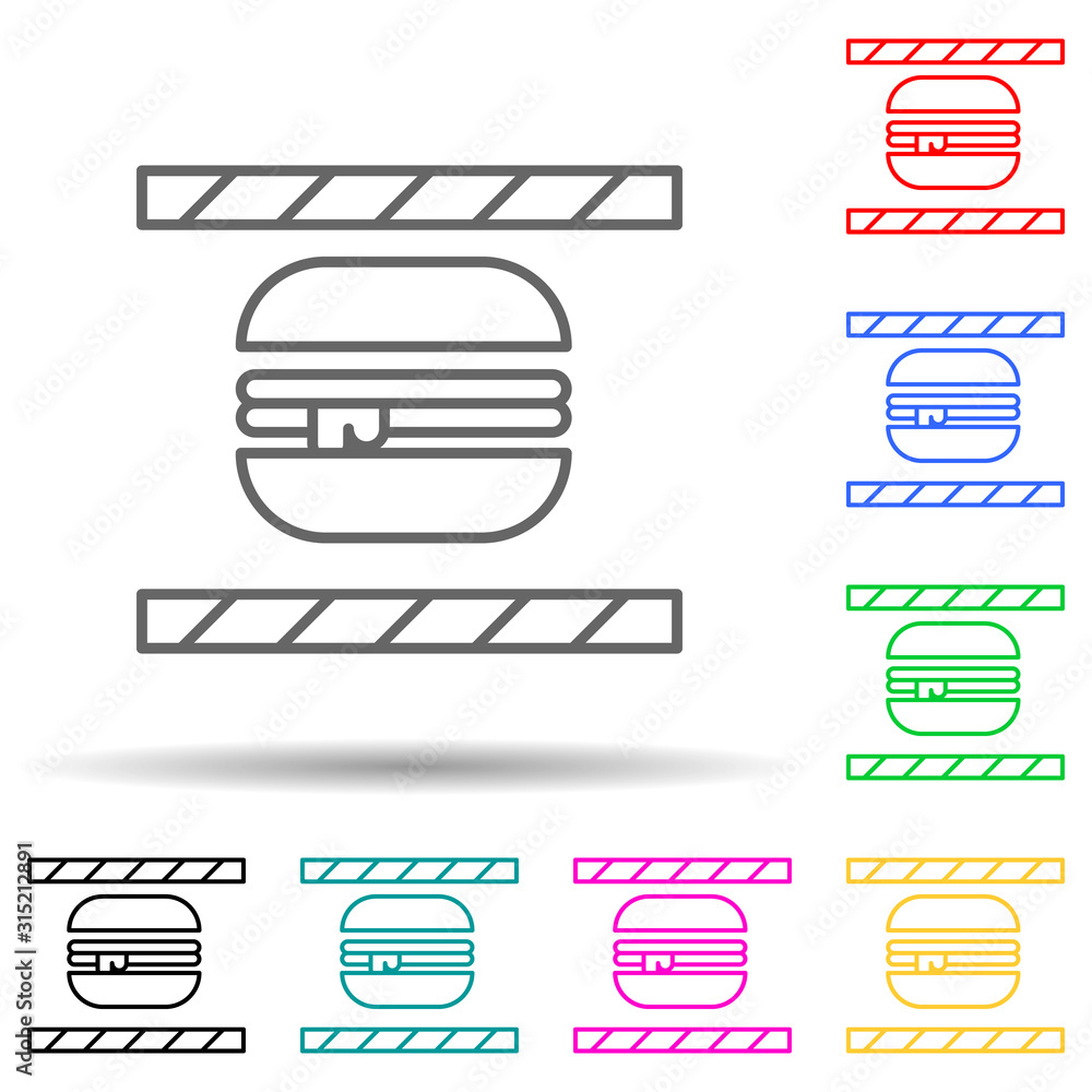 Poster food multi color style icon. simple thin line, outline vector of manufacturing icons for ui and ux, 