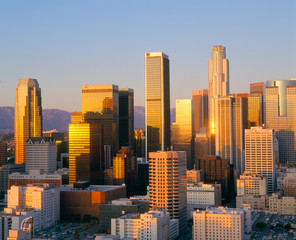 Los Angeles Skyline a Dusk, California