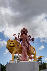 The giant statue of Durga at the Hindu temple Ganga Talao, Grand Bassin, Mauritius