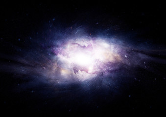 Fototapeta premium Stars, dust and gas nebula in a far galaxy