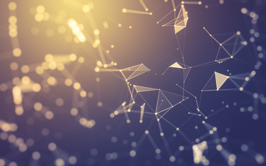 Abstract background. Molecules technology with polygonal shapes, connecting dots and lines....