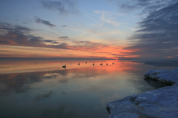 sunset over the sea