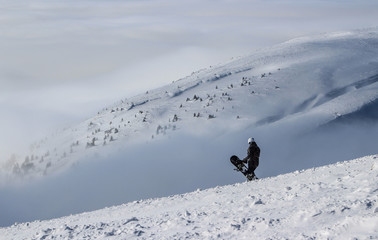 snowboarder in the mountains