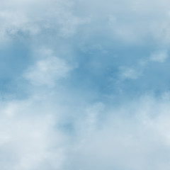 White clouds and blue sky seamless stock illustration.