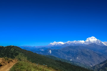 Beautiful and Amazing Snow-covered Mountain With Blue Sky