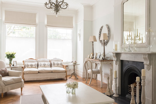 Luxury Home Showcase Interior Living Room With Fireplace