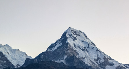 Fototapeta na wymiar Beautiful and Amazing Snow-covered Mountain With Blue Sky