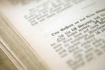 Close up shot of a vintage book