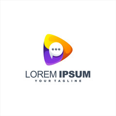 awesome chat gradient logo design