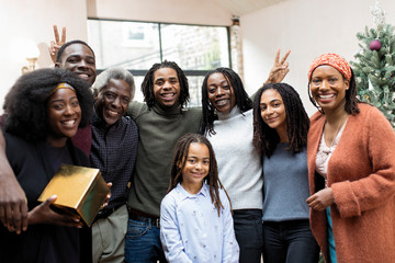 Portrait smiling, happy multi-generation family at Christmas
