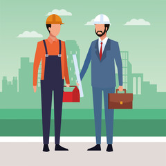 Obraz premium avatar builder and enginner standing icon