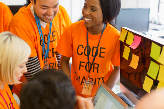 Hackers coding for charity at hackathon