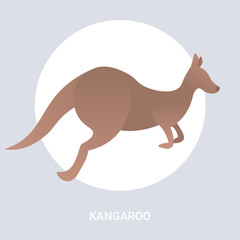 kangaroo icon cartoon endangered wild australian animal symbol wildlife species fauna concept flat vector illustration