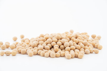 Soy bean on white background