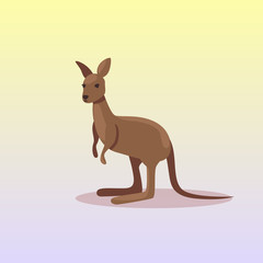 kangaroo or wallaby icon cartoon endangered wild australian animal symbol wildlife species fauna concept flat vector illustration