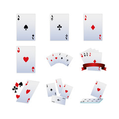 gambling cards icon set, colorful design