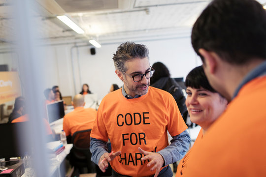 Hackers coding for charity at hackathon