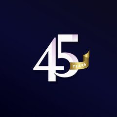 45 Years Anniversary Celebration Vector Template Design Illustration