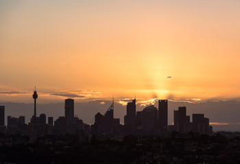 Fototapeta na wymiar Sunset over the city, Sydney, Australia
