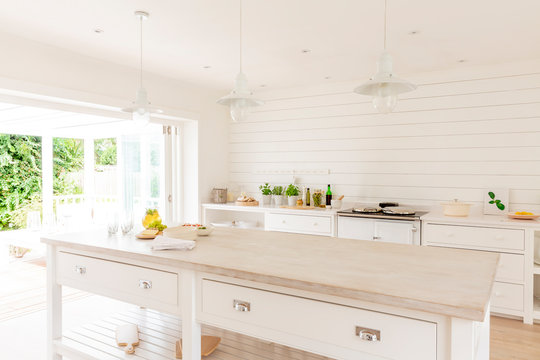 Simple white home showcase kitchen