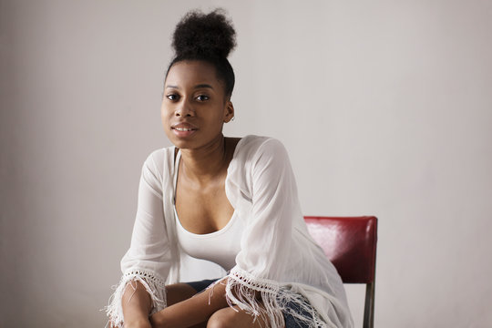 Portrait confident young woman