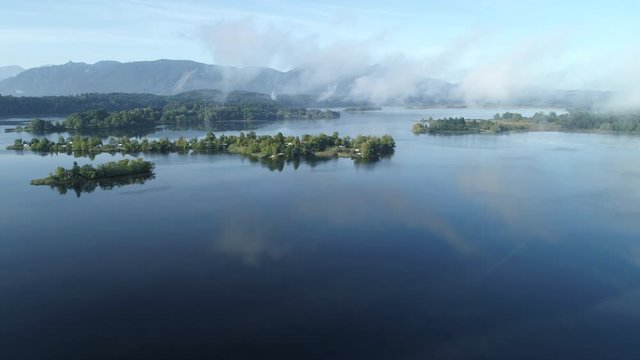 Lake Staffelsee with Buchau, Gradeneiland and Woerth Island