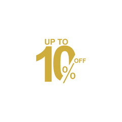 Discount Label up to 10% off Vector Template Design Illustration