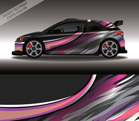 Fototapeta premium Car wrap decal design vector, custom livery race rally car vehicle sticker and tinting.