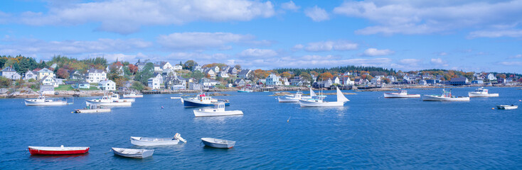 Fototapeta na wymiar Lobster Village, Northeast Harbor of Mount Desert Island, Maine