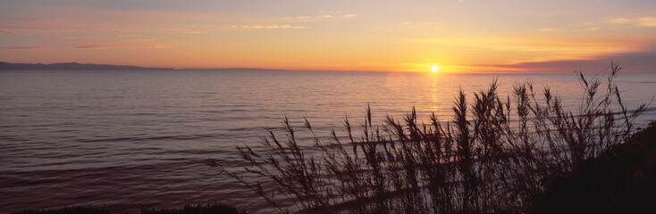 Sunset over Pacific Ocean near Santa Barbara, California