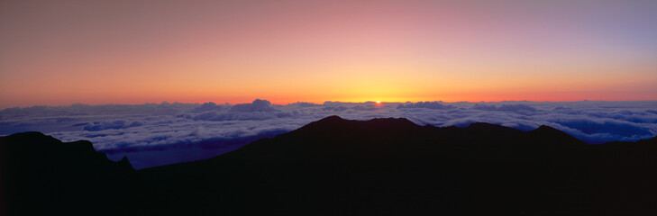 Sunrise over Haleakala volcano summit, Maui, Hawaii