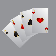 Playing cards with golden details, vector illustration.