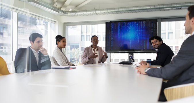 Business People Talking In Conference Room Meeting