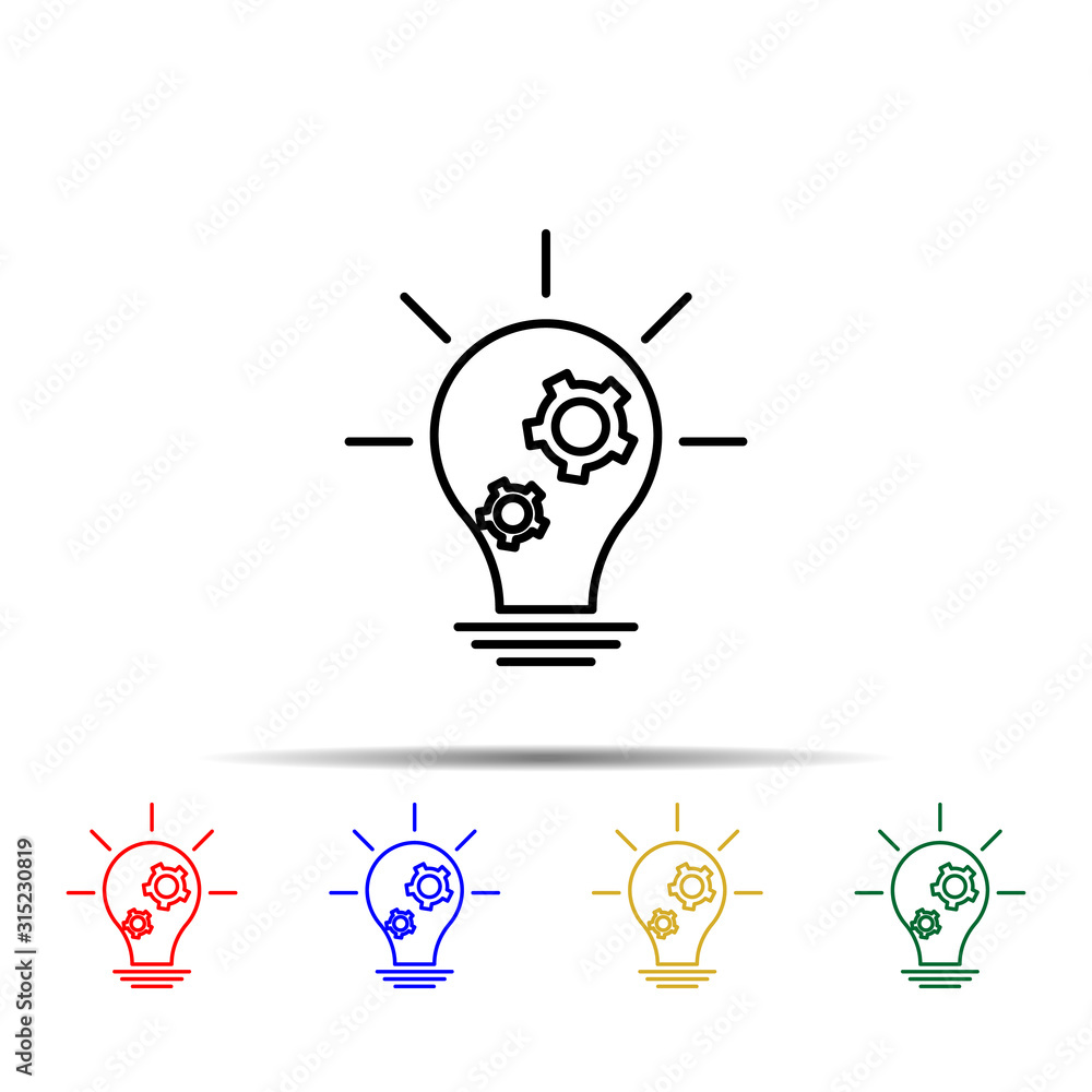 Poster idea concept multi color style icon. simple thin line, outline vector of web icons for ui and ux, we