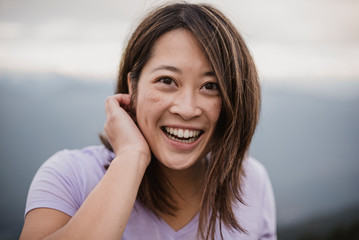 Portrait happy, confident young woman