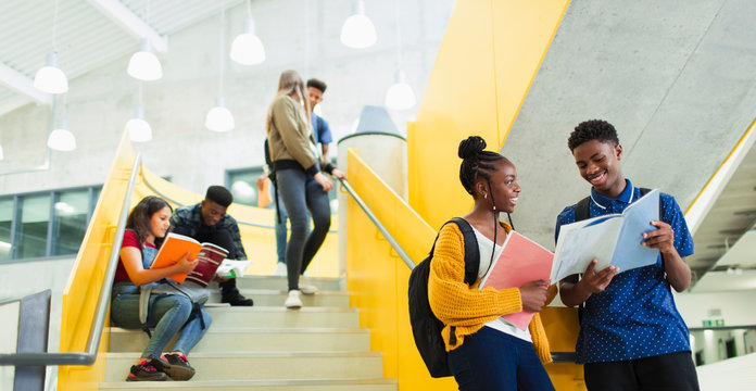 Junior high students studying