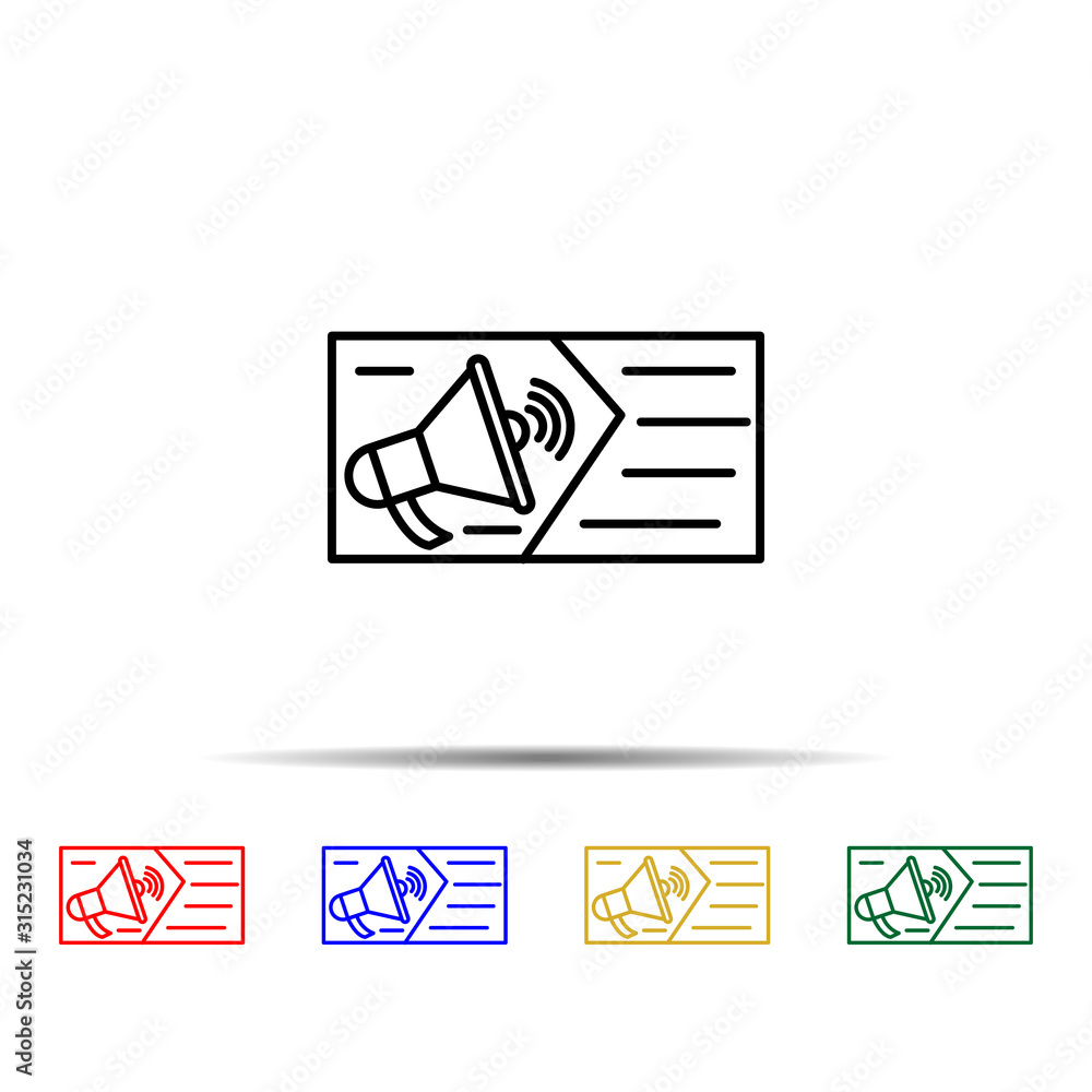 Poster online advertising multi color style icon. simple thin line, outline vector of web icons for ui and 