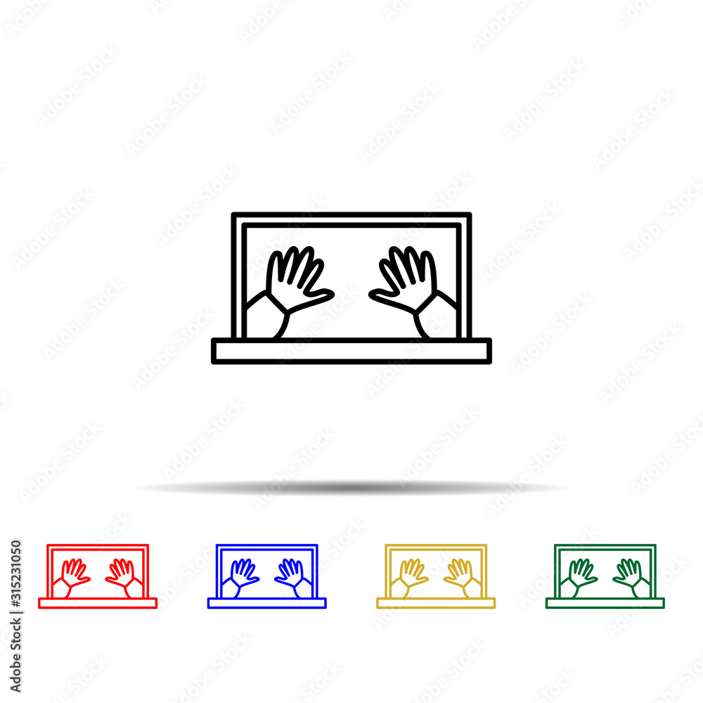 Poster online control multi color style icon. simple thin line, outline vector of web icons for ui and ux, 