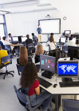 Junior high students at computers