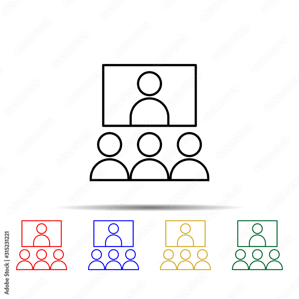Poster rater training multi color style icon. simple thin line, outline vector of web icons for ui and ux, 