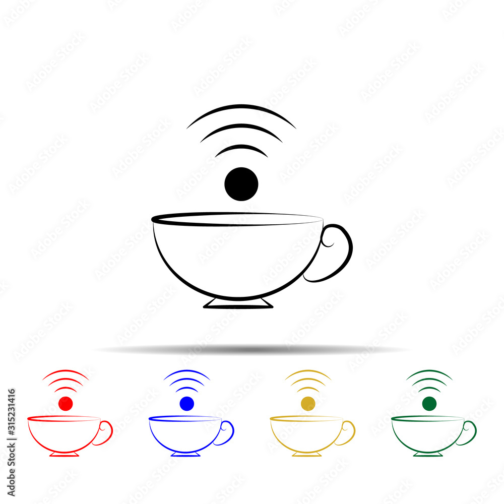 Poster coffee cup multi color style icon. simple thin line, outline vector of tea icons for ui and ux, webs