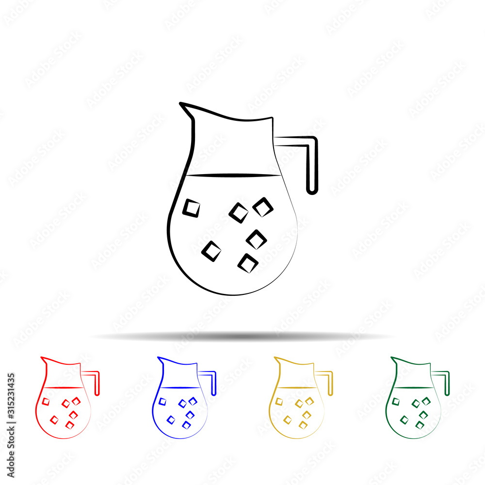 Poster cold tea multi color style icon. simple thin line, outline vector of tea icons for ui and ux, websit