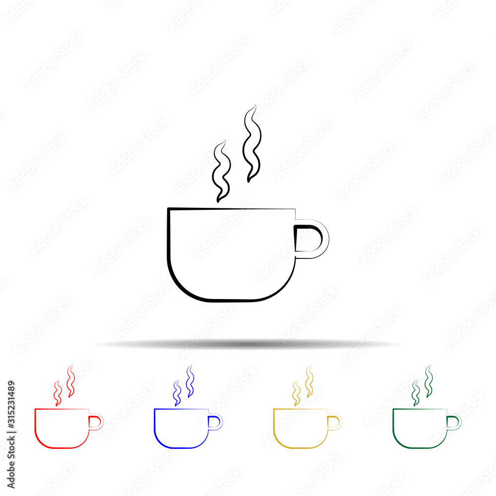 Poster cup and tea multi color style icon. simple thin line, outline vector of tea icons for ui and ux, web